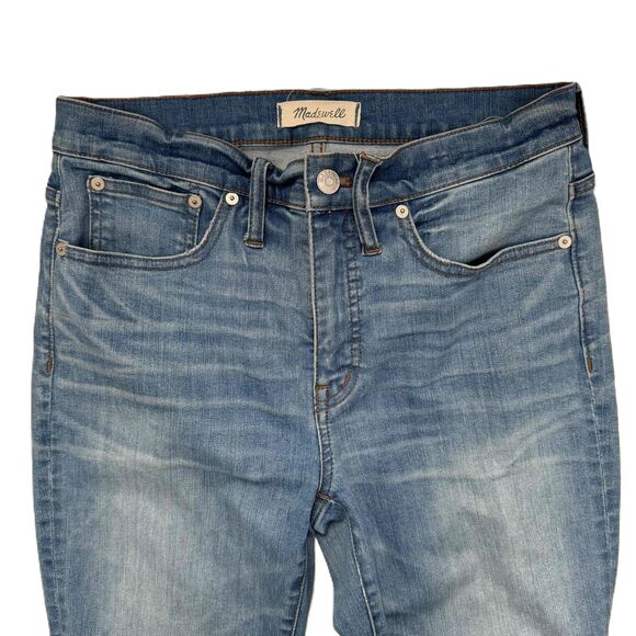 Madewell Cali Demi Boot Flared Jeans Frayed Hem Two Tone Funky Retro Grunge Cool - Picture 2 of 13